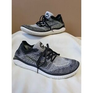 Nike Men's Free Run Flyknit 2018 Oreo Athletic Road Running Shoes | Size 8